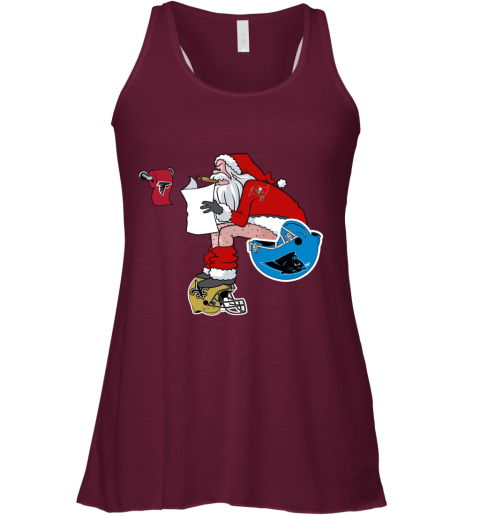 syjl santa claus tampa bay buccaneers shit on other teams christmas flowy tank 32 front maroon