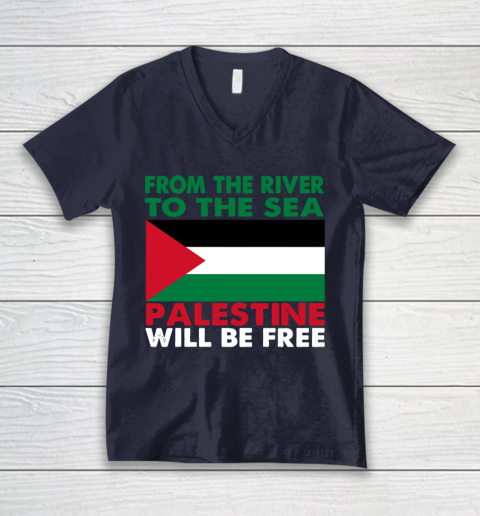 From The River To The Sea Palestine Will Be Free V-Neck T-Shirt 2