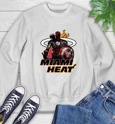 Miami Heat NBA Basketball Captain America Thor Spider Man Hawkeye Avengers Sweatshirt