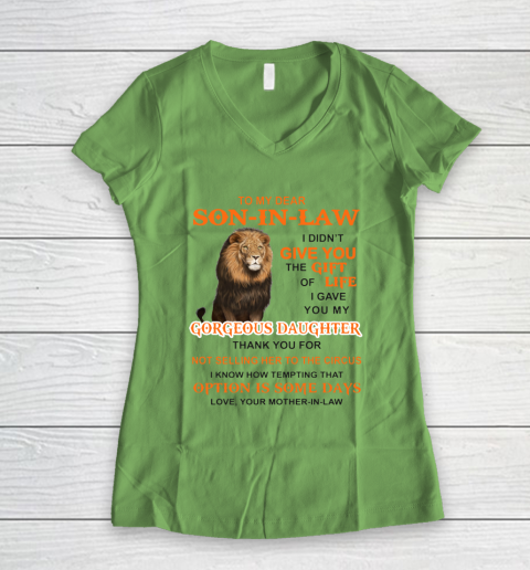 To My Dear Son In Law Women's V-Neck T-Shirt 5