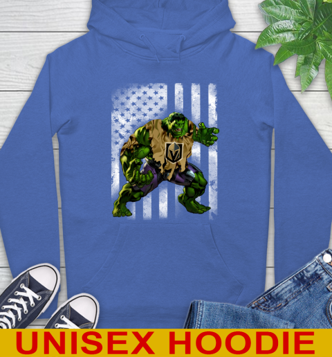 Vegas Golden Knights Hulk Marvel Avengers NHL Hockey American Flag Hoodie 9