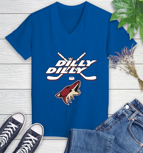 NHL Arizona Coyotes Dilly Dilly Hockey Sports Women's V-Neck T-Shirt 10