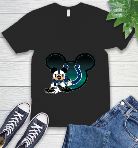 NFL Indianapolis Colts Mickey Mouse Disney Football T Shirt V-Neck T-Shirt 2