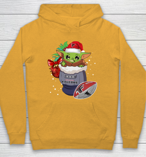 Atlanta Falcons Christmas Baby Yoda Star Wars Funny Happy NFL Hoodie 3