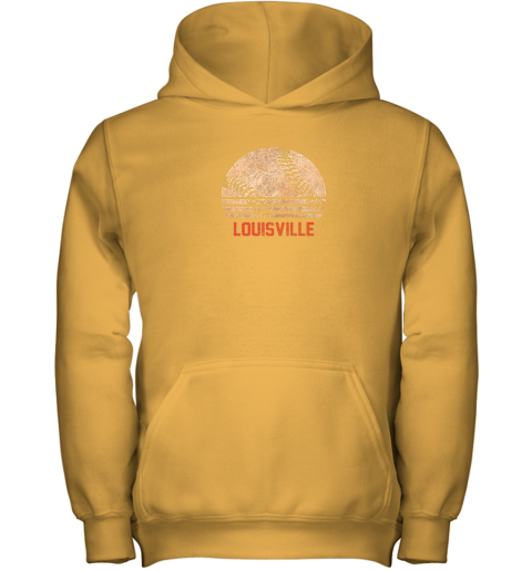 amfj vintage baseball louisville shirt cool softball gift youth hoodie 43 front gold