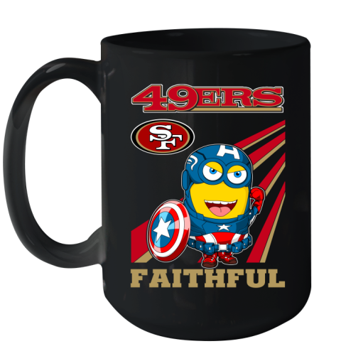 NFL Football San Francisco 49ers Captain America Marvel Avengers Minion Faithful Shirt Ceramic Mug 15oz