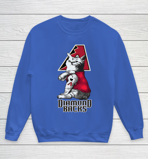 MLB Baseball My Cat Loves Arizona Diamondbacks Youth Sweatshirt 6
