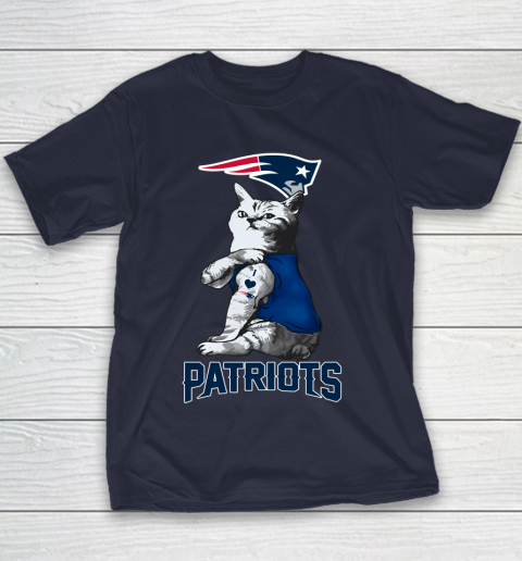 NFL Football My Cat Loves New England Patriots Youth T-Shirt 2