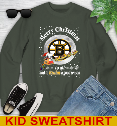 Boston Bruins Merry Christmas To All And To Bruins A Good Season NHL Hockey Sports Youth Sweatshirt 8