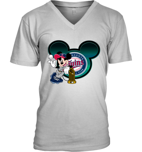 MLB Minnesota Twins The Commissioner's Trophy Mickey Mouse Disney Baseball  T Shirt - Rookbrand