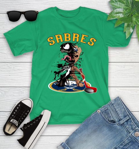 NHL Buffalo Sabres Hockey Venom Groot Guardians Of The Galaxy Youth T-Shirt 6