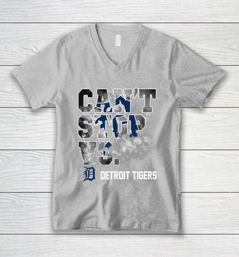 MLB Detroit Tigers Baseball Can't Stop Vs Detroit Tigers V-Neck T-Shirt 3