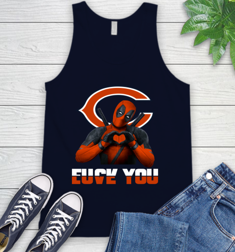 NHL Chicago Bears Deadpool Love You Fuck You Football Sports Tank Top 2