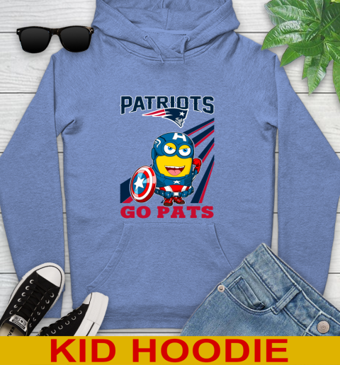 NFL Football New England Patriots Captain America Marvel Avengers Minion Shirt Youth Hoodie 12