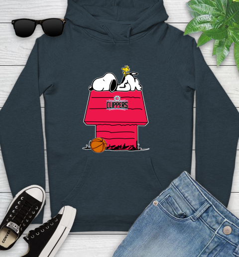 LA Clippers NBA Basketball Snoopy Woodstock The Peanuts Movie Youth Hoodie 8
