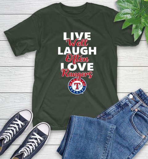 MLB Baseball Texas Rangers Live Well Laugh Often Love Shirt T-Shirt 6
