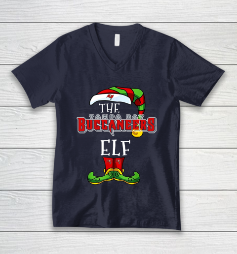 Tampa Bay Buccaneers Christmas ELF Funny NFL V-Neck T-Shirt 2