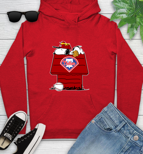MLB Philadelphia Phillies Snoopy Woodstock The Peanuts Movie Baseball T Shirt_000 Youth Hoodie 11