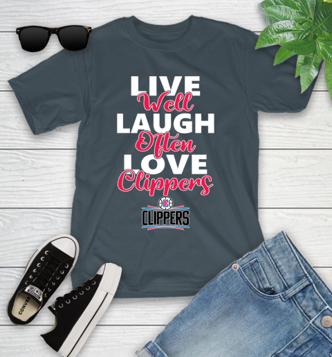 NBA Basketball LA Clippers Live Well Laugh Often Love Shirt Youth T-Shirt 9