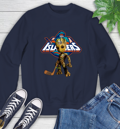 New York Islanders NHL Hockey Groot Marvel Guardians Of The Galaxy Sweatshirt 3