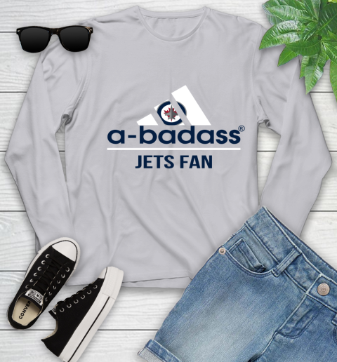 NHL A Badass Winnipeg Jets Fan Adidas Hockey Sports Youth Long Sleeve 5