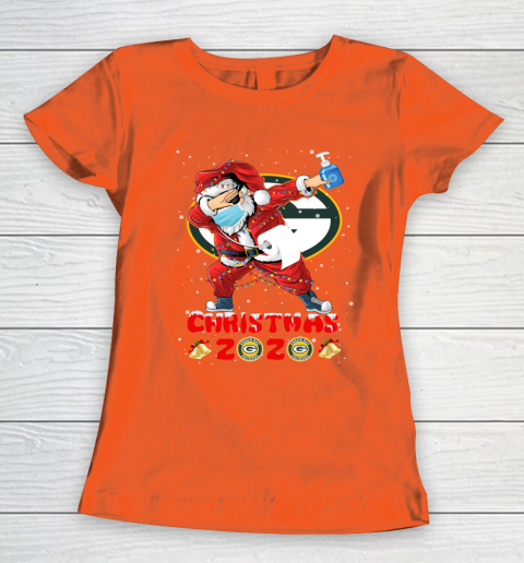 Green Bay Packers Funny Santa Claus Dabbing Christmas 2020 NFL Women's T-Shirt 3