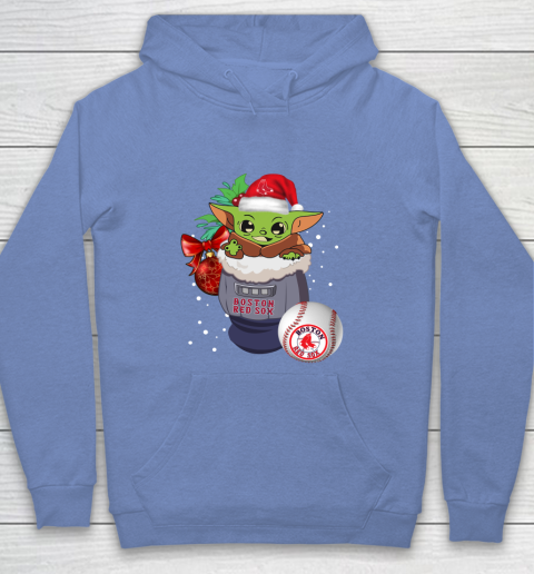 Boston Red Sox Christmas Baby Yoda Star Wars Funny Happy MLB Youth Hoodie 10