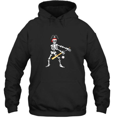 Skeleton Pirate Floss Dance With Baseball Shirt Halloween Hoodie