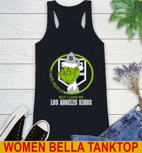 Los Angeles Kings NHL Christmas Grinch I Hate People But I Love My Favorite Hockey Team Racerback Tank 10