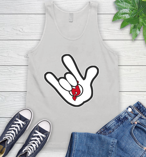 New Jersey Devils NHL Hockey Mickey Rock Hand Disney Tank Top