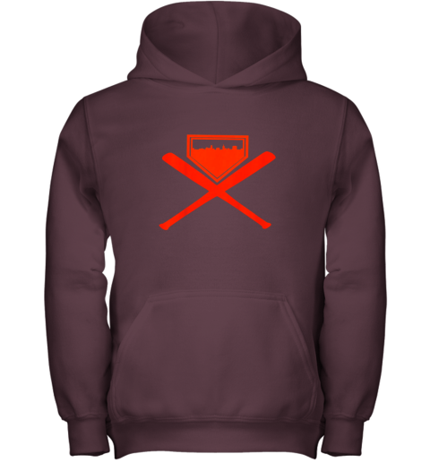 s02z plate vintage sf skyline shirt san francisco baseball home youth hoodie 43 front maroon