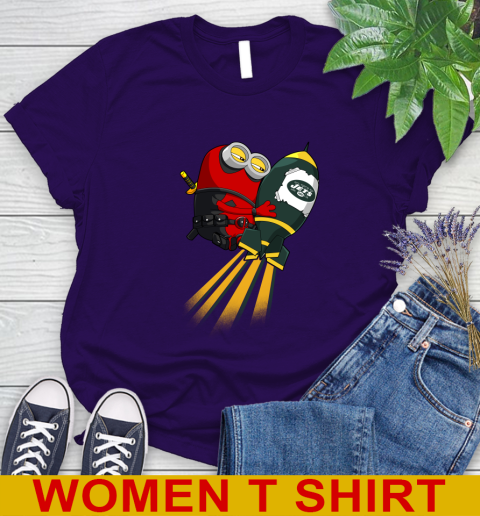 NFL Football New York Jets Deadpool Minion Marvel Shirt Women's T-Shirt 4
