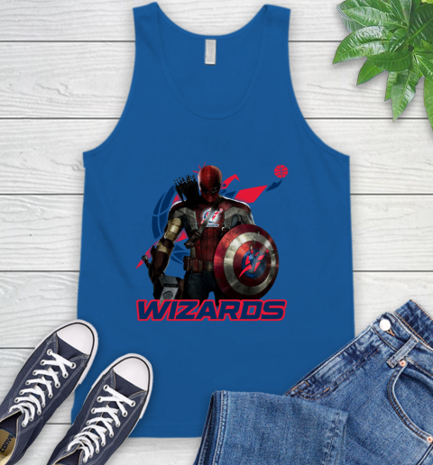 Washington Wizards NBA Basketball Captain America Thor Spider Man Hawkeye Avengers Tank Top 5