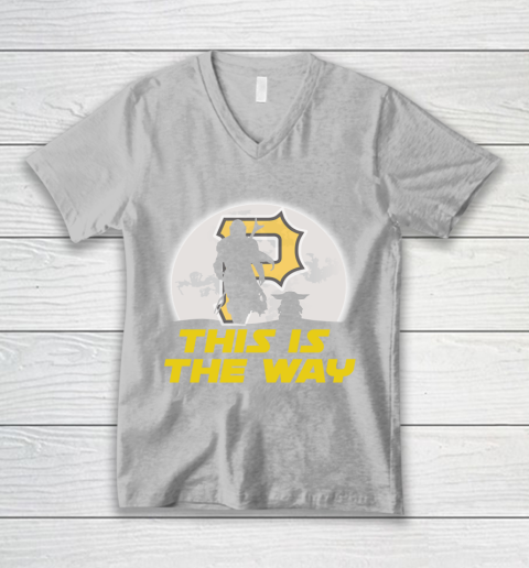 Pittsburgh Pirates MLB Baseball Star Wars Yoda And Mandalorian This Is The Way V-Neck T-Shirt 3