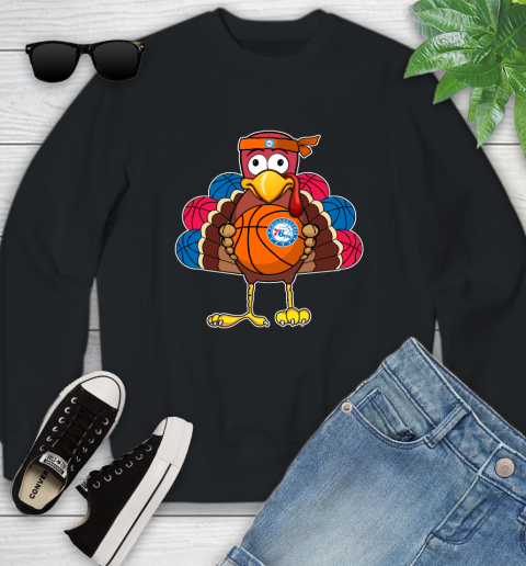 Philadelphia 76ers Turkey thanksgiving day Youth Sweatshirt 2
