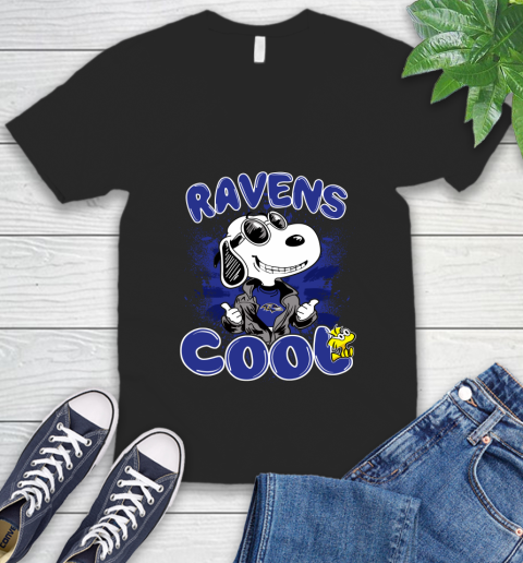 NFL Football Baltimore Ravens Cool Snoopy Shirt V-Neck T-Shirt
