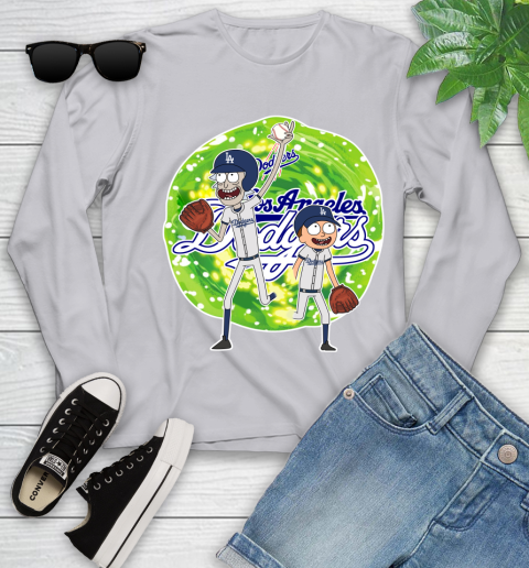 MLB Los Angeles Dodgers Rick And Morty Baseball Sports Youth Long Sleeve 5