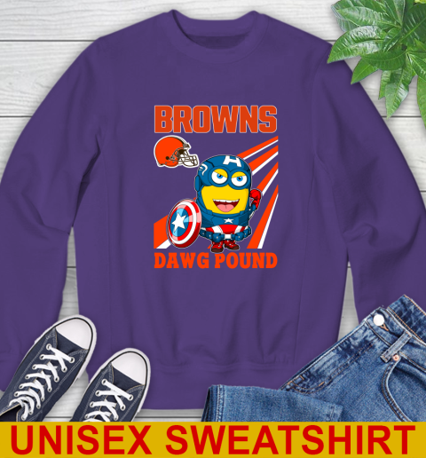 NFL Football Cleveland Browns Captain America Marvel Avengers Minion Shirt Sweatshirt 4