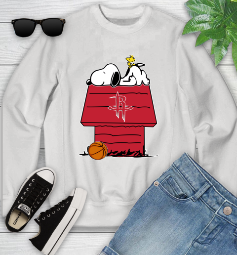Houston Rockets NBA Basketball Snoopy Woodstock The Peanuts Movie Youth Sweatshirt