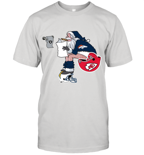 Santa Claus Denver Broncos Shit On Other Teams Christmas Unisex Jersey Tee
