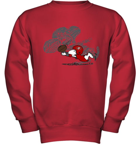 San Fracisco 49ers Snoopy Plays The Football Game Youth Sweatshirt