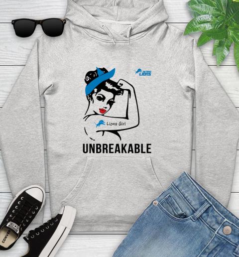NFL Detroit Lions Girl Unbreakable Football Sports Youth Hoodie