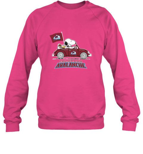 Snoopy And Woodstock Ride The Colorado Avalanche Car NHL Sweatshirt
