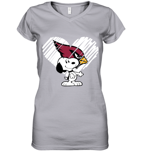 plv8 happy christmas with arizona cardinals snoopy women v neck t shirt 39 front sport grey