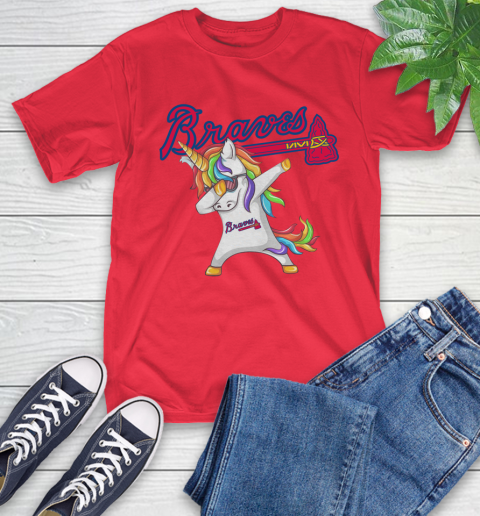 Atlanta Braves MLB Baseball Funny Unicorn Dabbing Sports T-Shirt 10