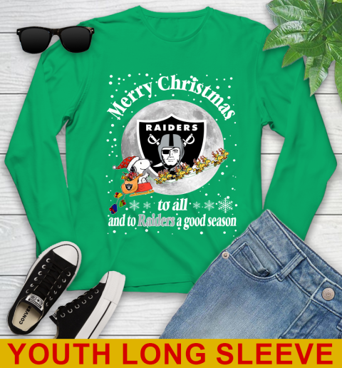 Oakland Raiders Merry Christmas To All And To Raiders A Good Season NFL Football Sports Youth Long Sleeve 7