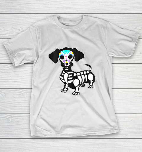 Weiner dog Skull dachshund dog halloween TShirt Pumpkin T-Shirt