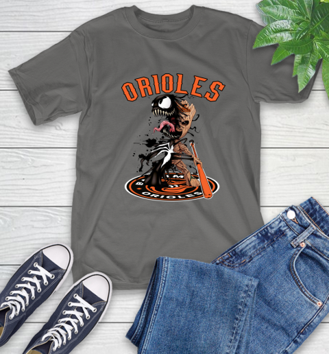 MLB Baltimore Orioles Baseball Venom Groot Guardians Of The Galaxy T-Shirt 9
