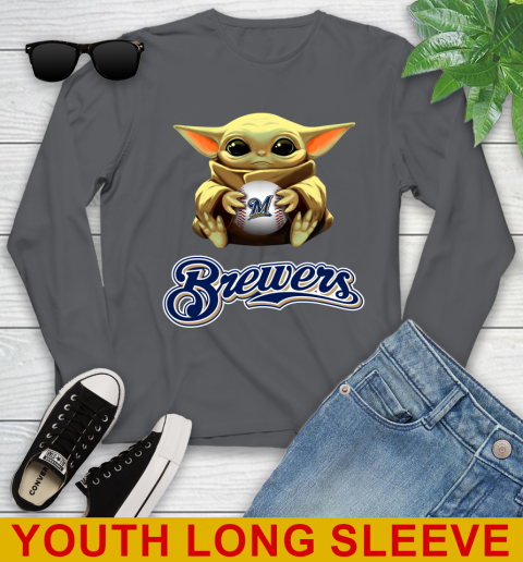 MLB Baseball Milwaukee Brewers Star Wars Baby Yoda Shirt 130