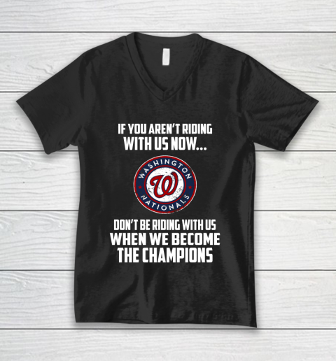 MLB Washington Nationals Baseball We Become The Champions V-Neck T-Shirt